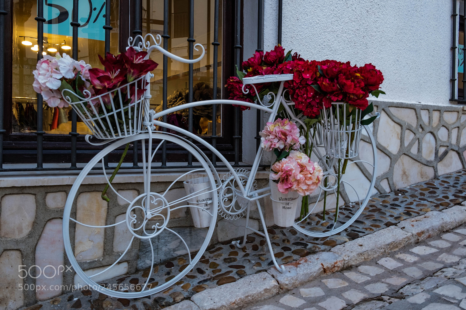 Fujifilm X-T10 sample photo. Bicycle with flowers photography