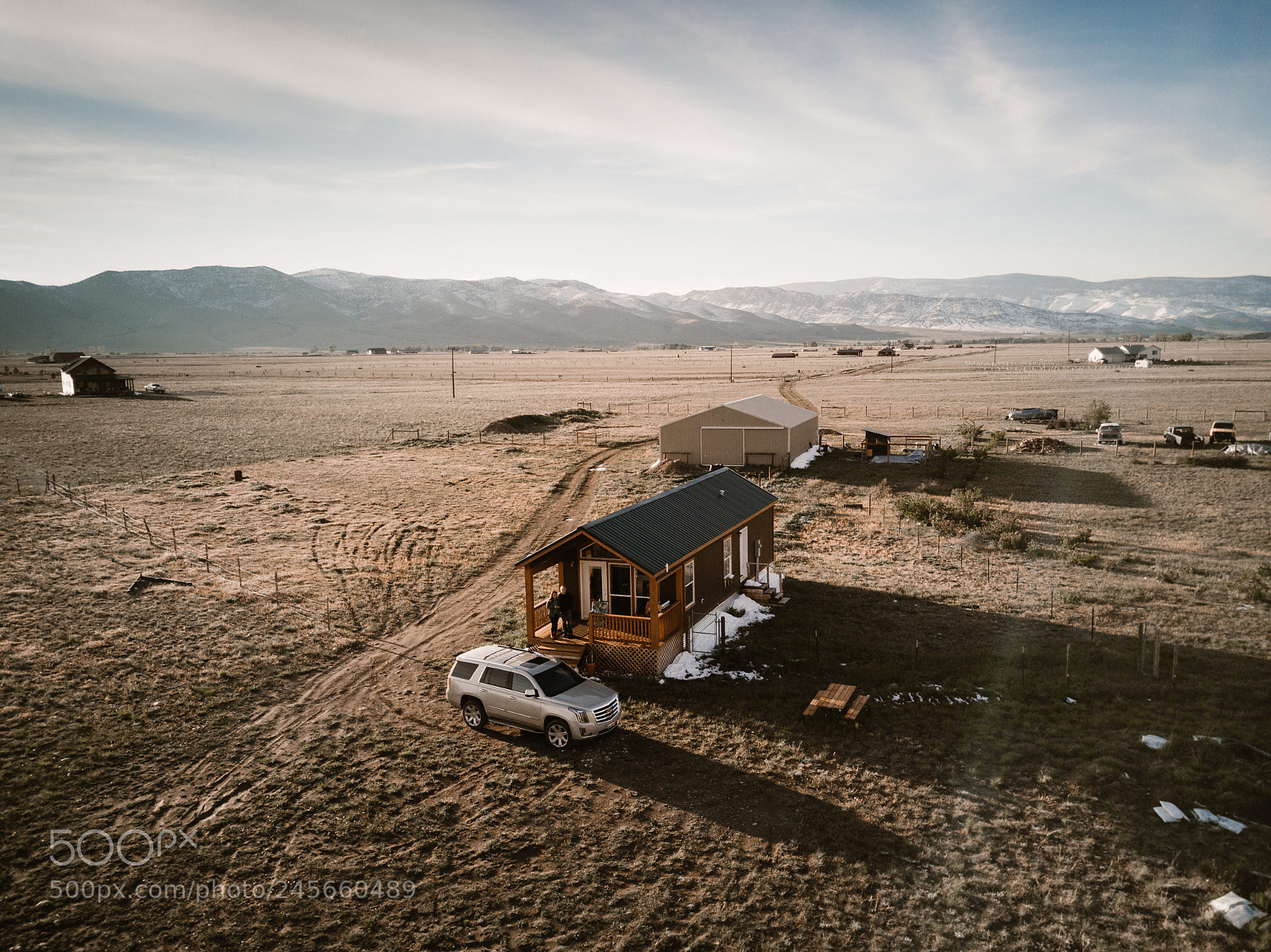 DJI FC220 sample photo. Cabin in the mountains photography
