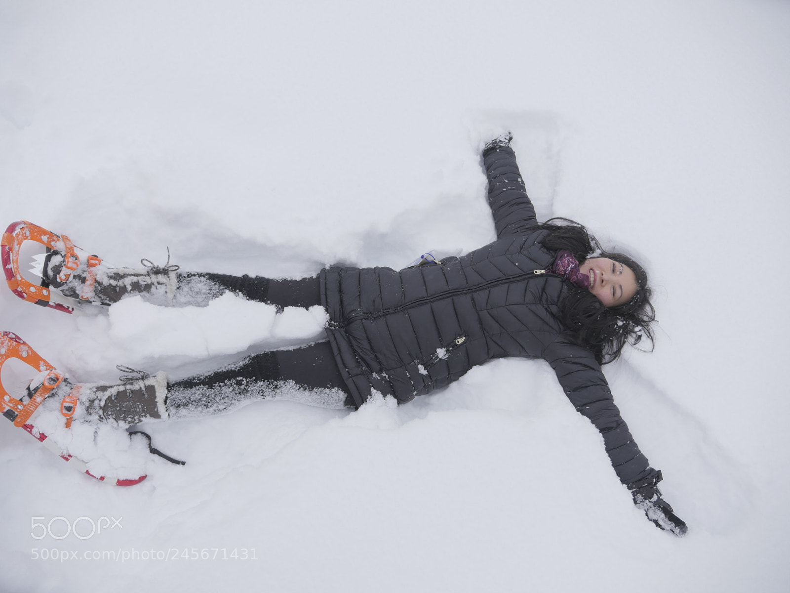 Panasonic Lumix DMC-GH4 sample photo. Making snow angles photography