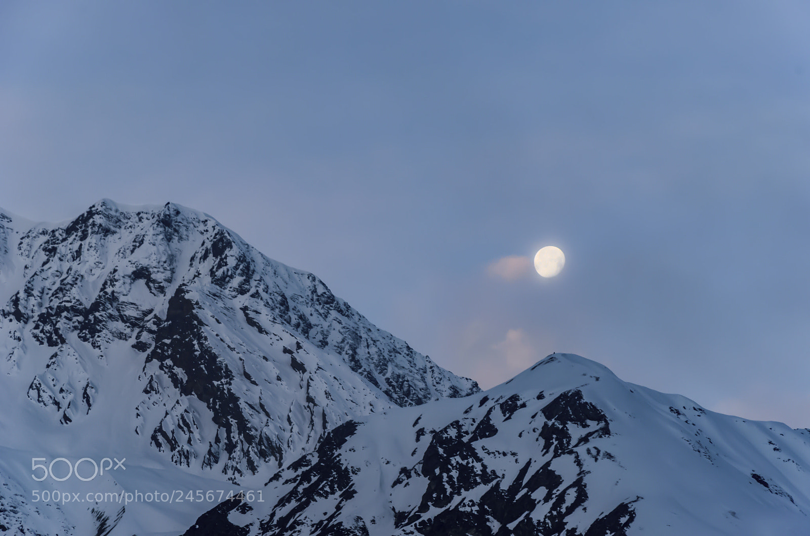 Nikon D5100 sample photo. Moon over mt. gangapurna photography
