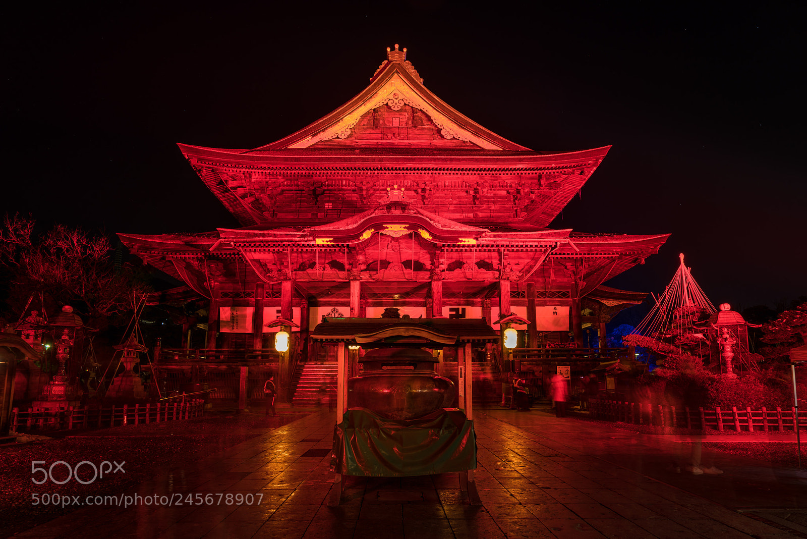 Sony a7R sample photo. Zenkoji illumination photography