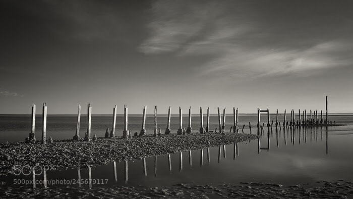Fujifilm X100S sample photo. St.marks pier ir photography