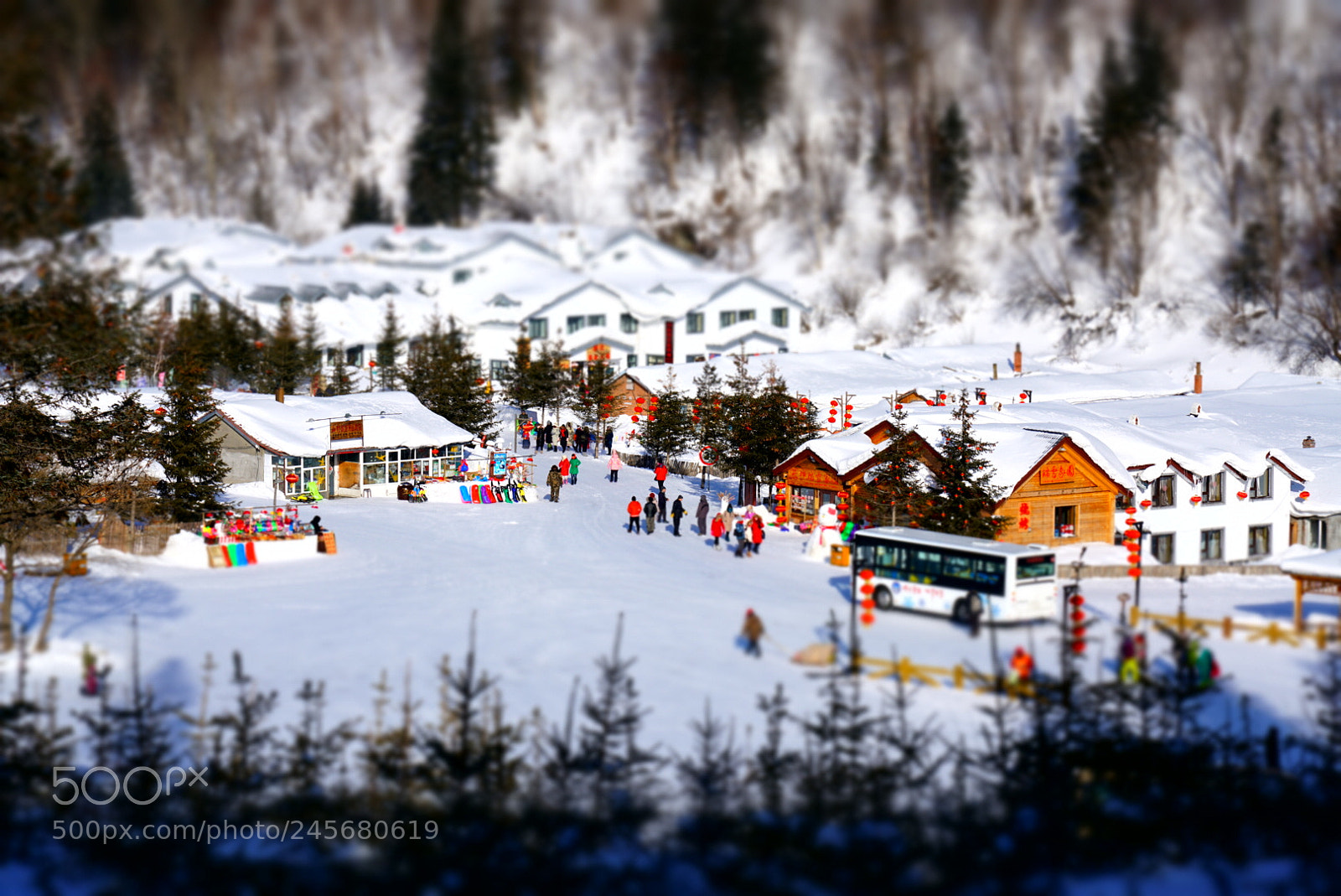Sony a7R II sample photo. Chinese snow town photography
