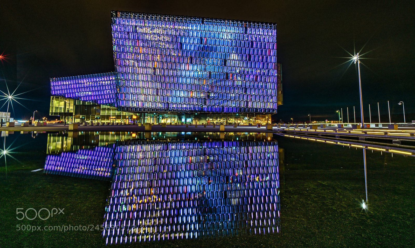Sony a7R II sample photo. Harpa concert at night photography