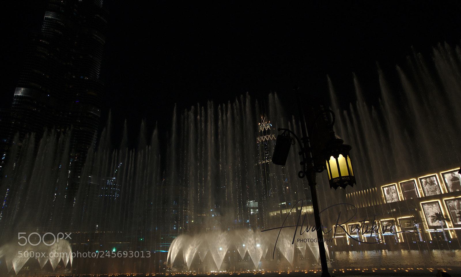 Nikon D3 sample photo. Fountains in the night photography