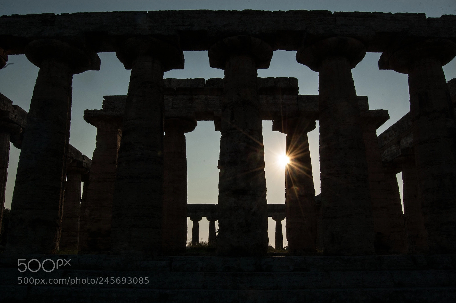 Nikon D50 sample photo. Paestum at sunset photography