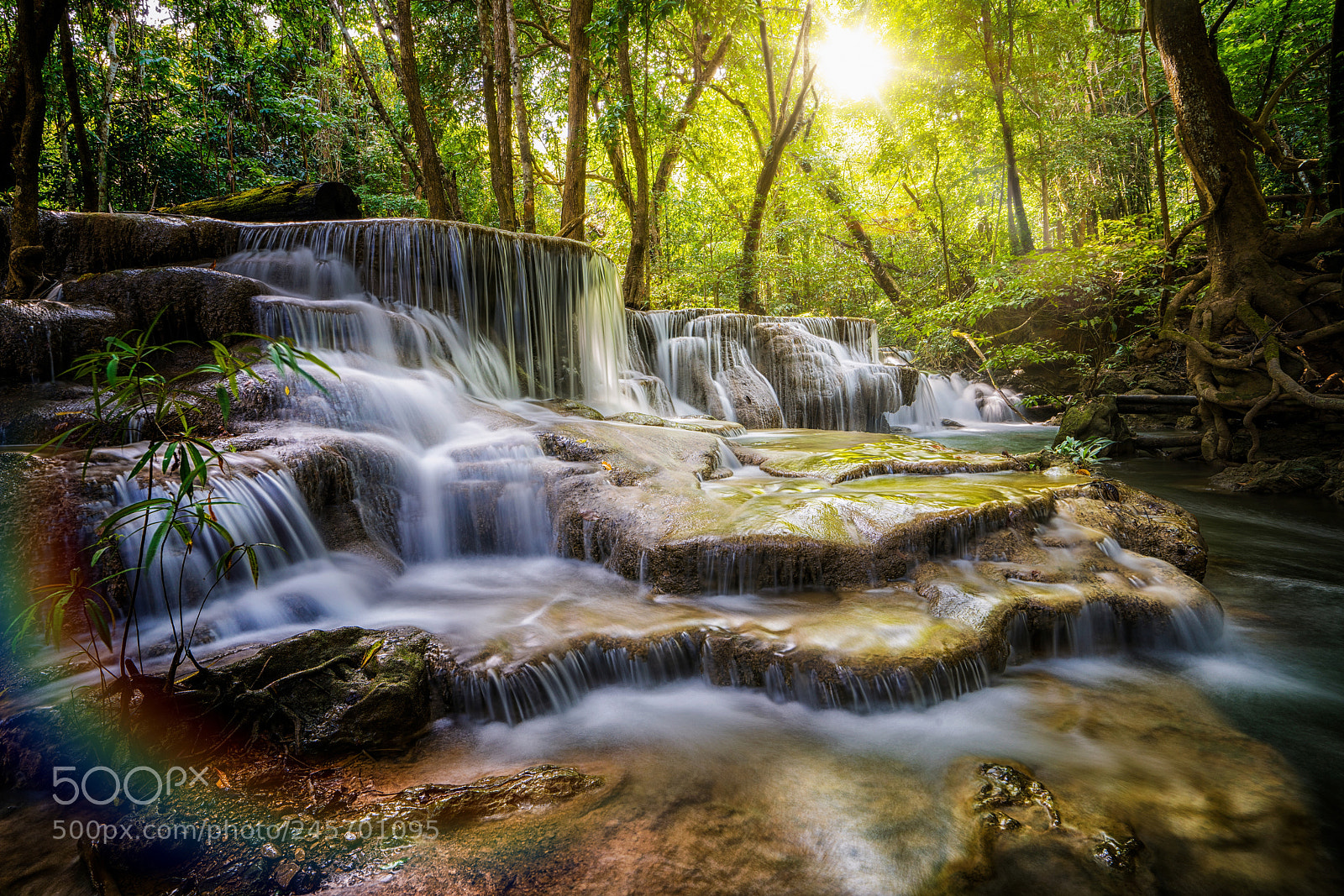 Sony a7R II sample photo. Huai mae khamin waterfall photography