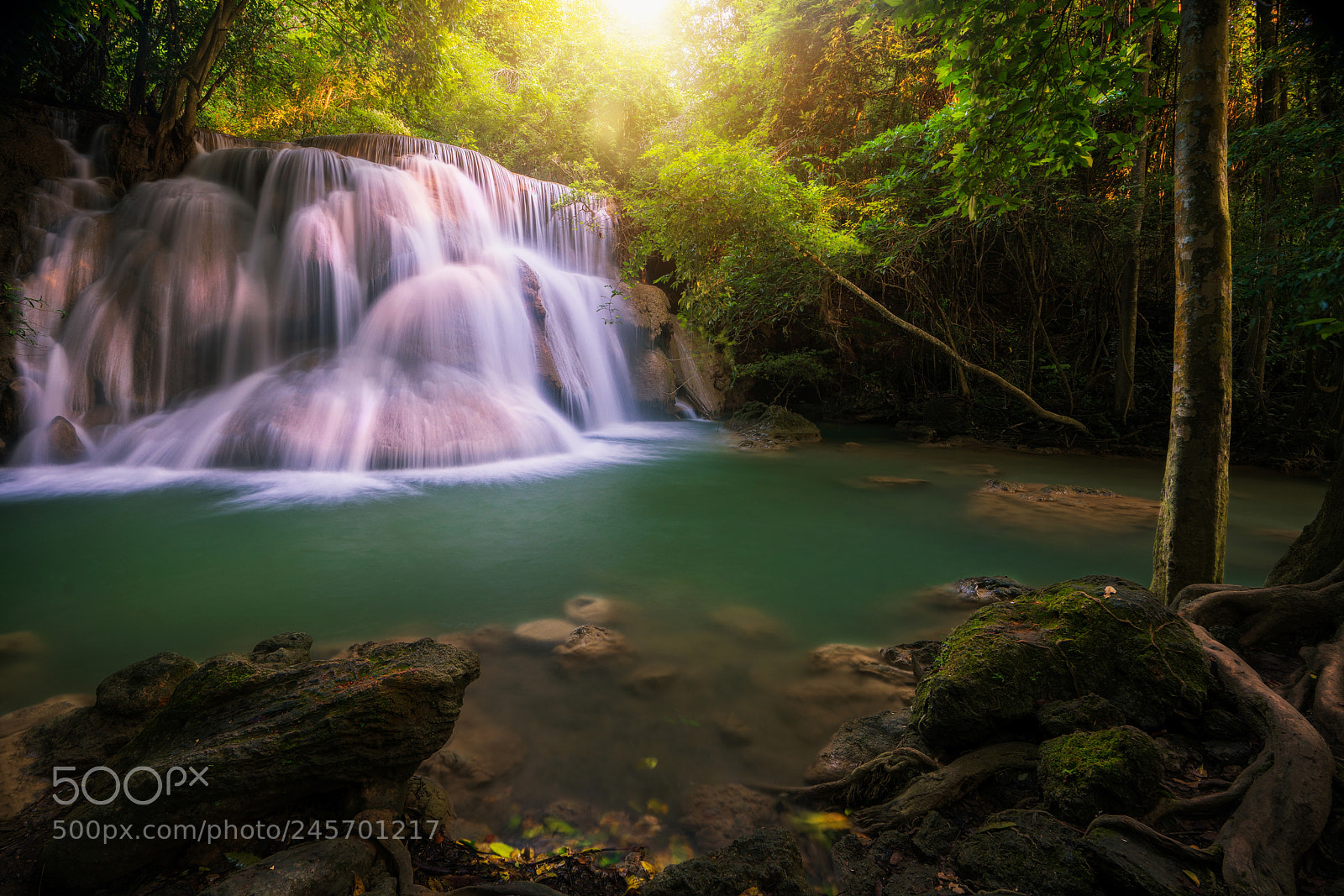 Sony a7R II sample photo. Huai mae khamin waterfall photography