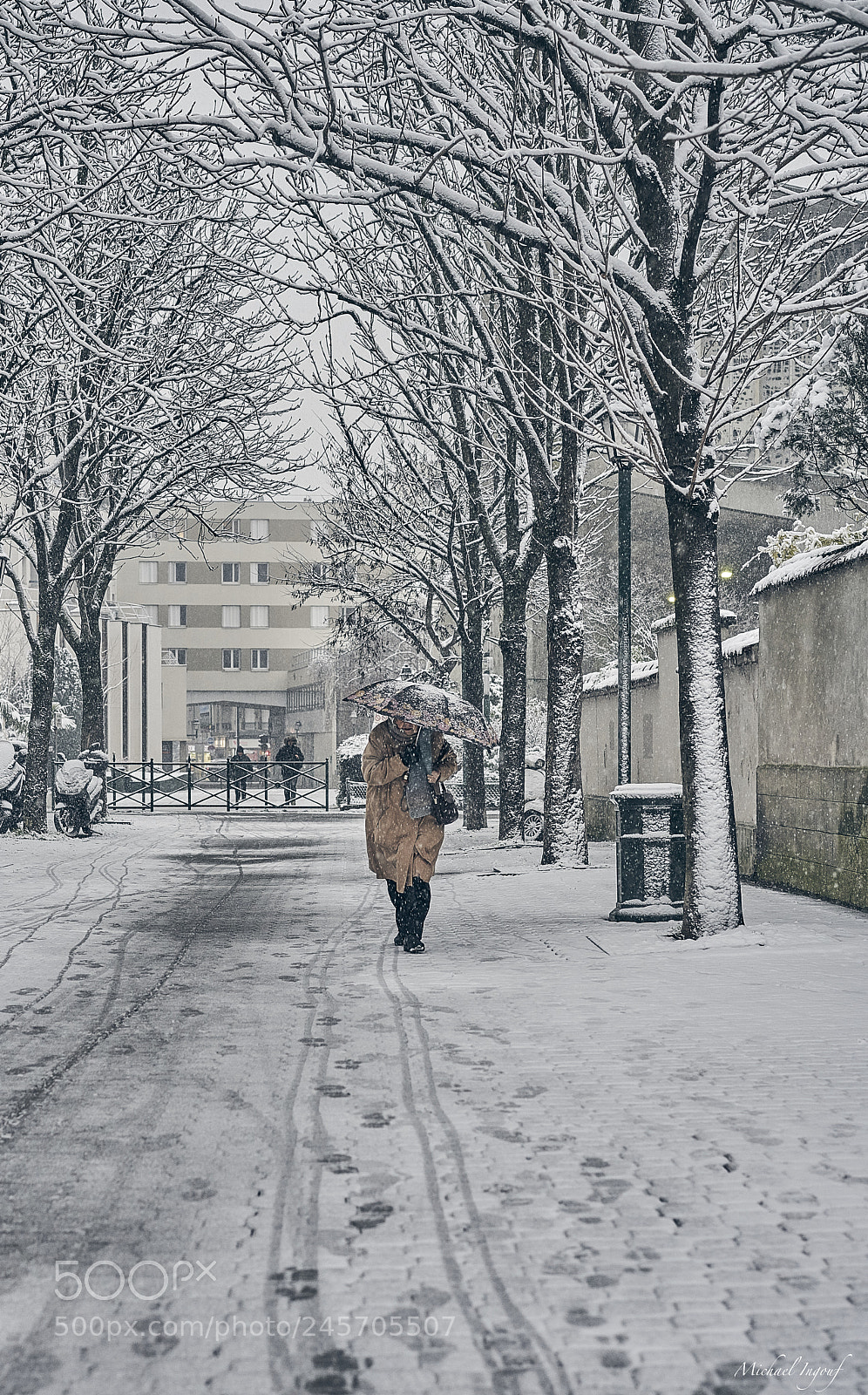 Sony a7R II sample photo. Umbrella under snow photography