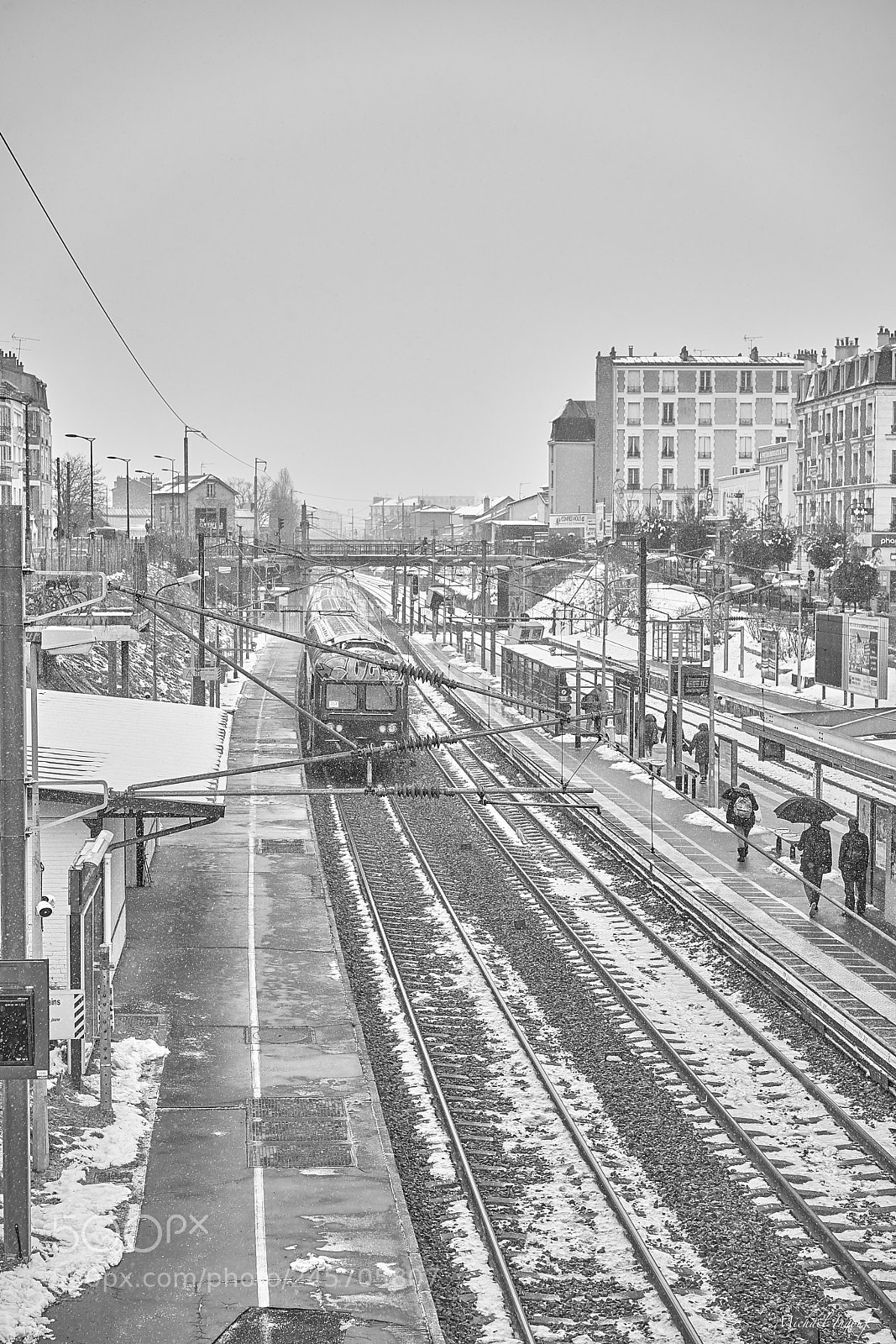 Sony a7R II sample photo. Snowing on the rails photography