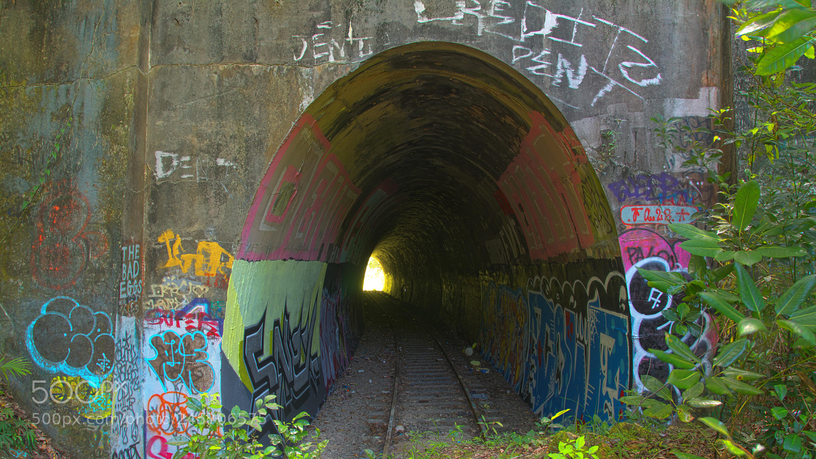 Nikon D7100 sample photo. Abandoned railway tunnel photography