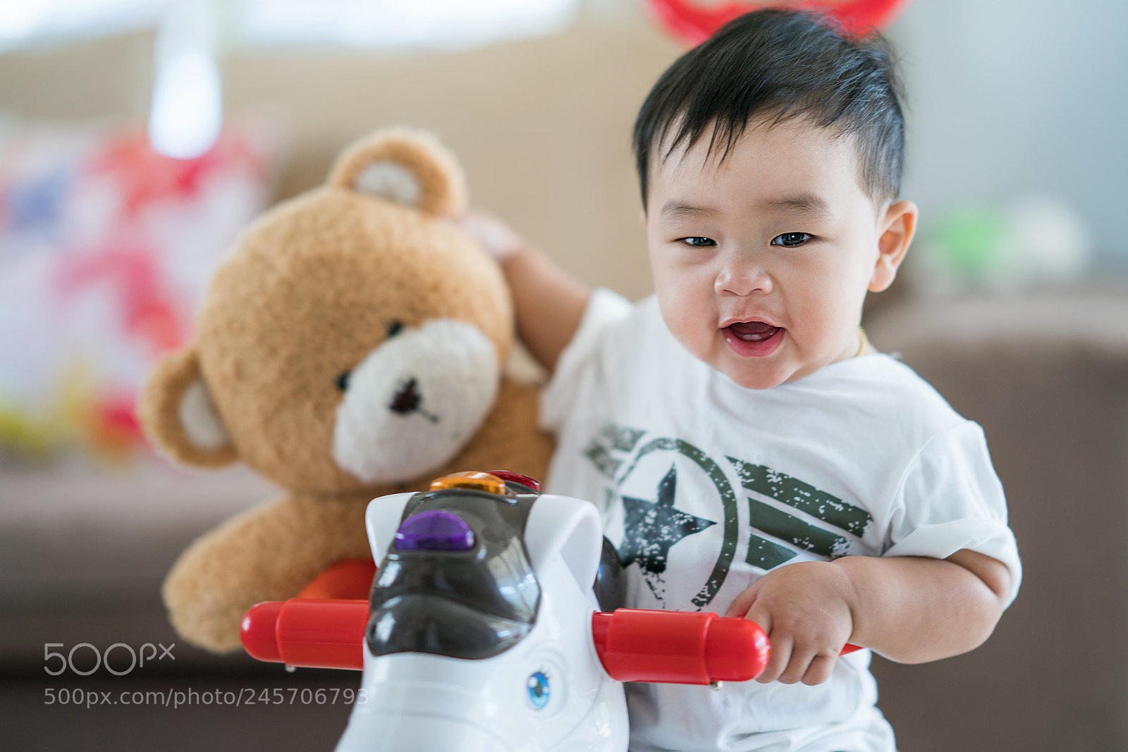Sony a7R II sample photo. Asian baby and teddy photography
