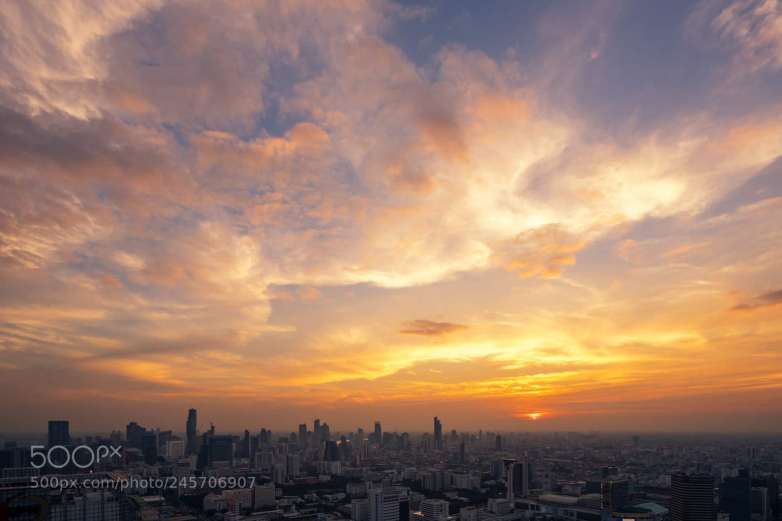 Sony a7R II sample photo. Bangkok city in sunset photography
