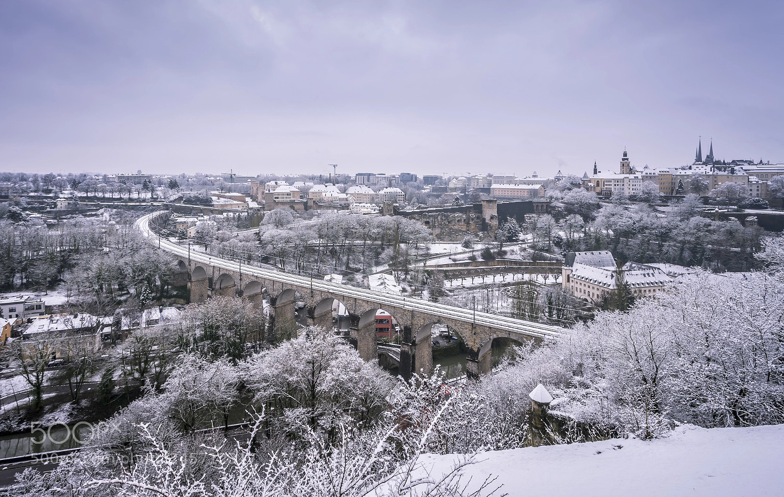 Sony a7 II sample photo. Luxembourg city under snow photography