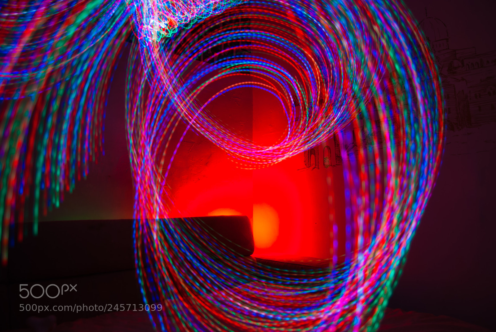 Nikon D80 sample photo. Light paint photography