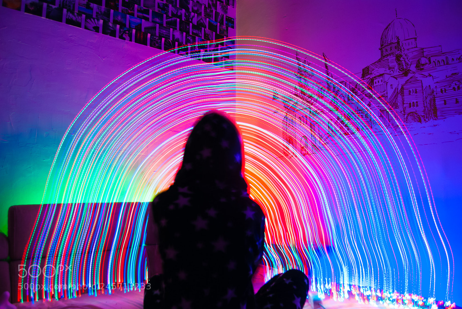 Nikon D80 sample photo. Light paint photography