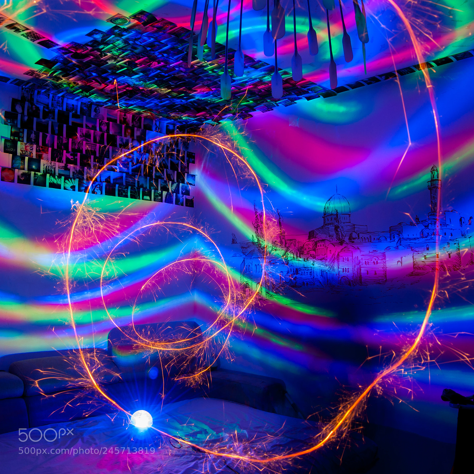 Nikon D80 sample photo. Light paint photography