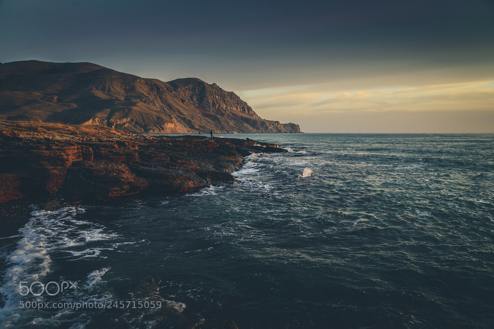 Nikon D610 sample photo. Wavy sea at sunset photography