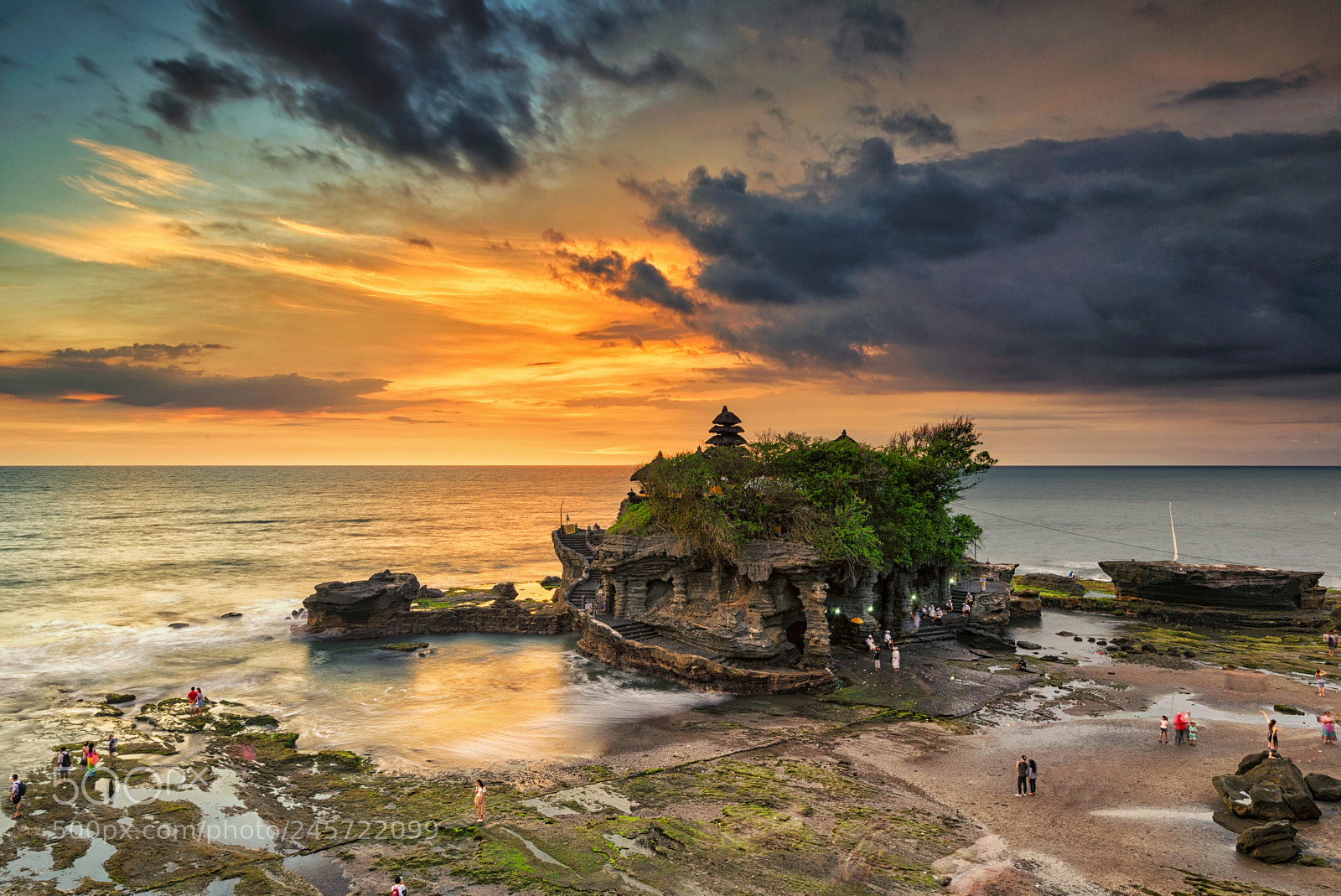 Nikon D610 sample photo. Sunset at tanah lot photography