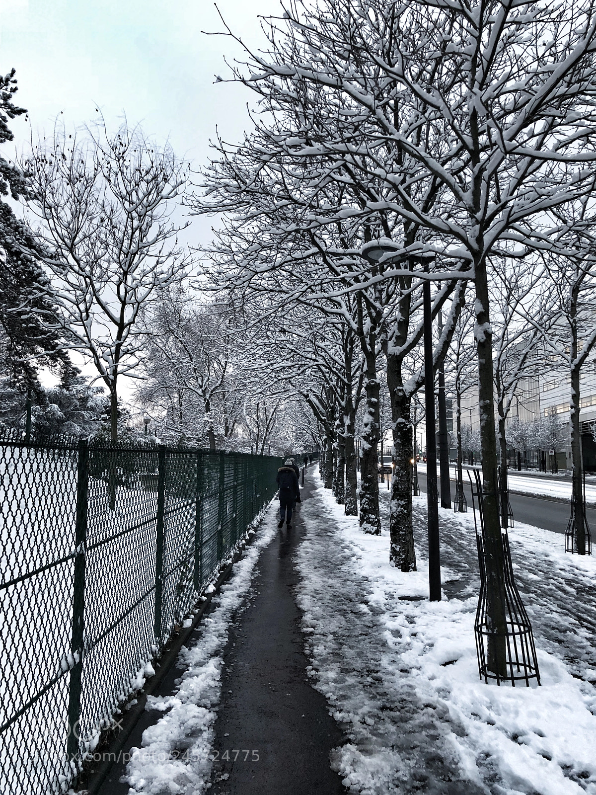 Apple iPhone X sample photo. Snow in paris photography
