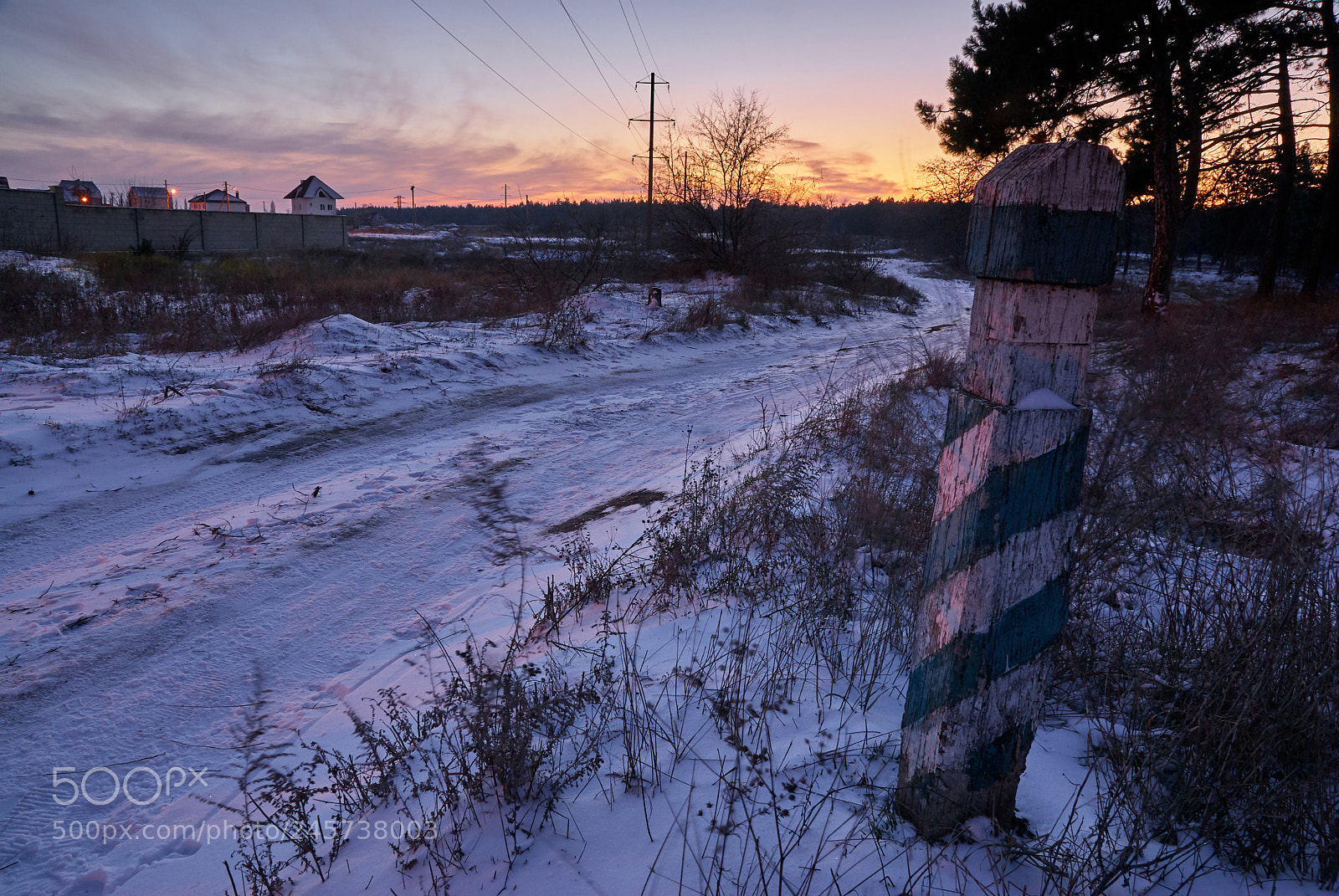 Pentax K10D sample photo. Winter sunset photography
