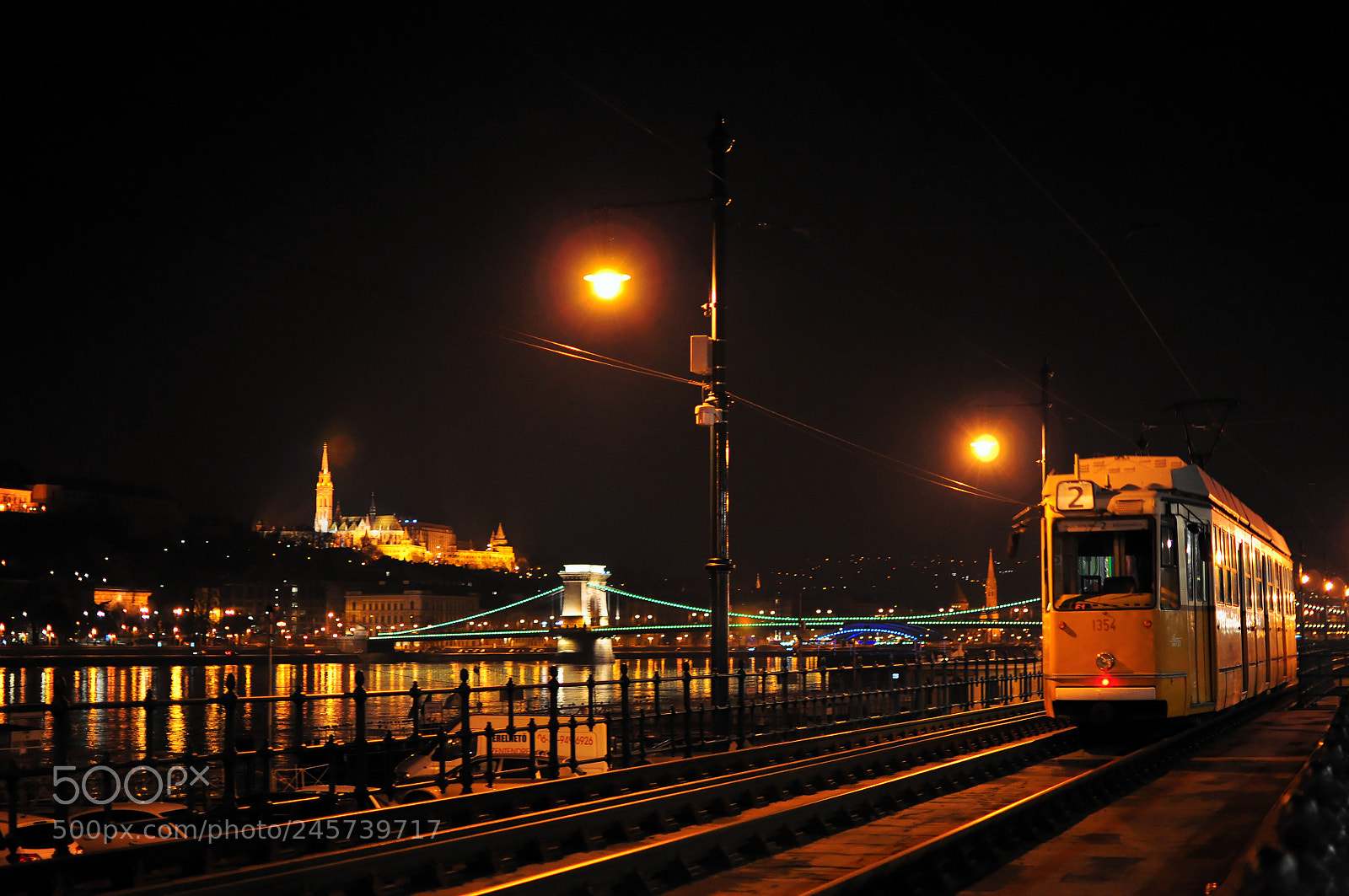 Nikon D90 sample photo. Night tram in budapest photography
