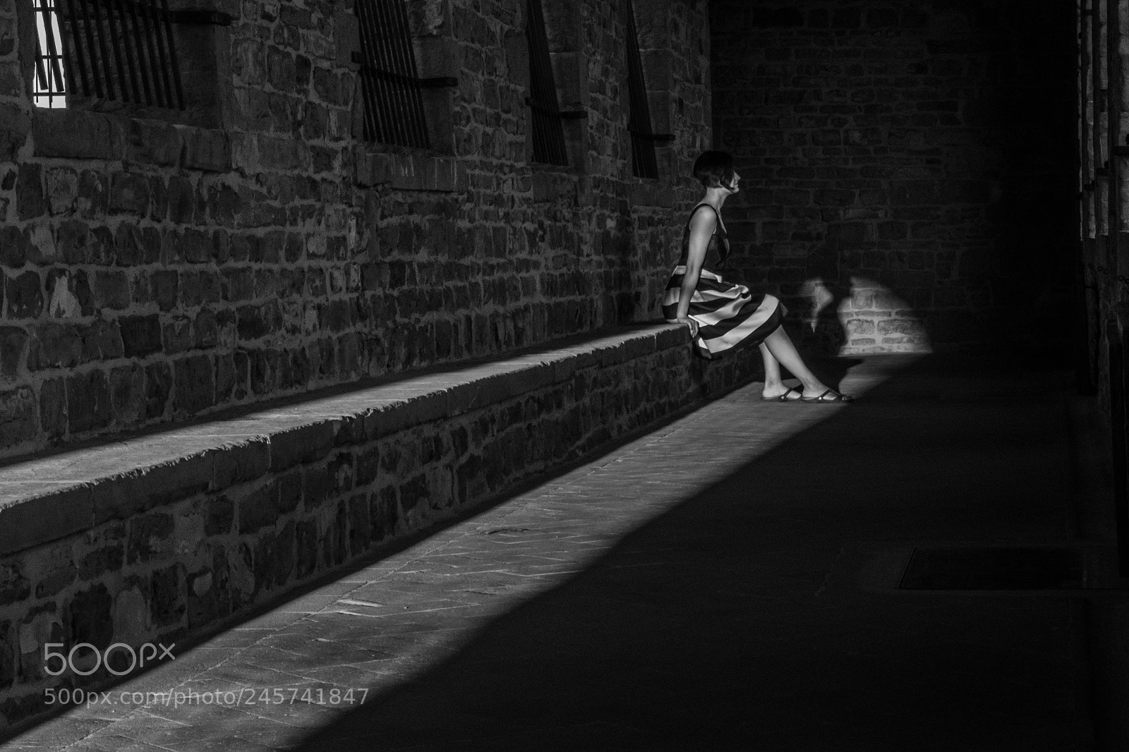 Nikon D500 sample photo. Old tower and woman photography