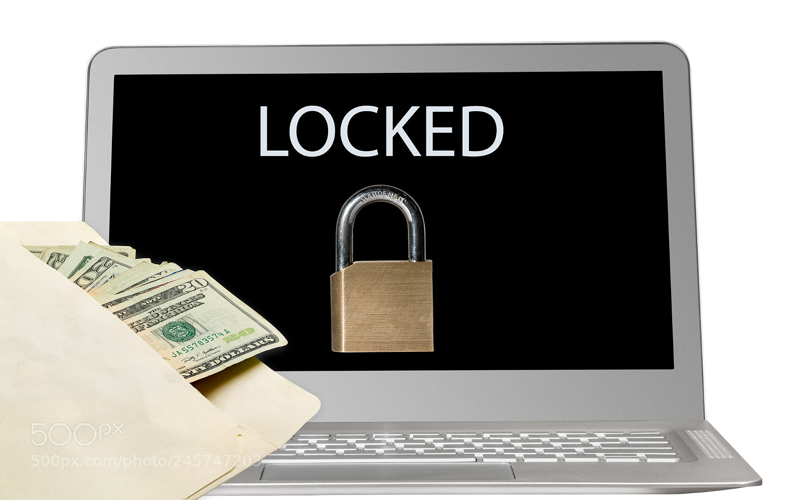 Sony a7R II sample photo. Laptop with ransomware and photography