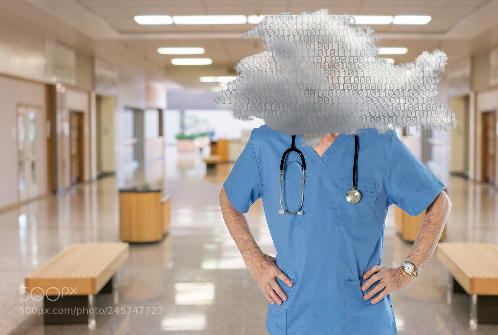 Sony a7R II sample photo. Senior doctor in scrubs photography