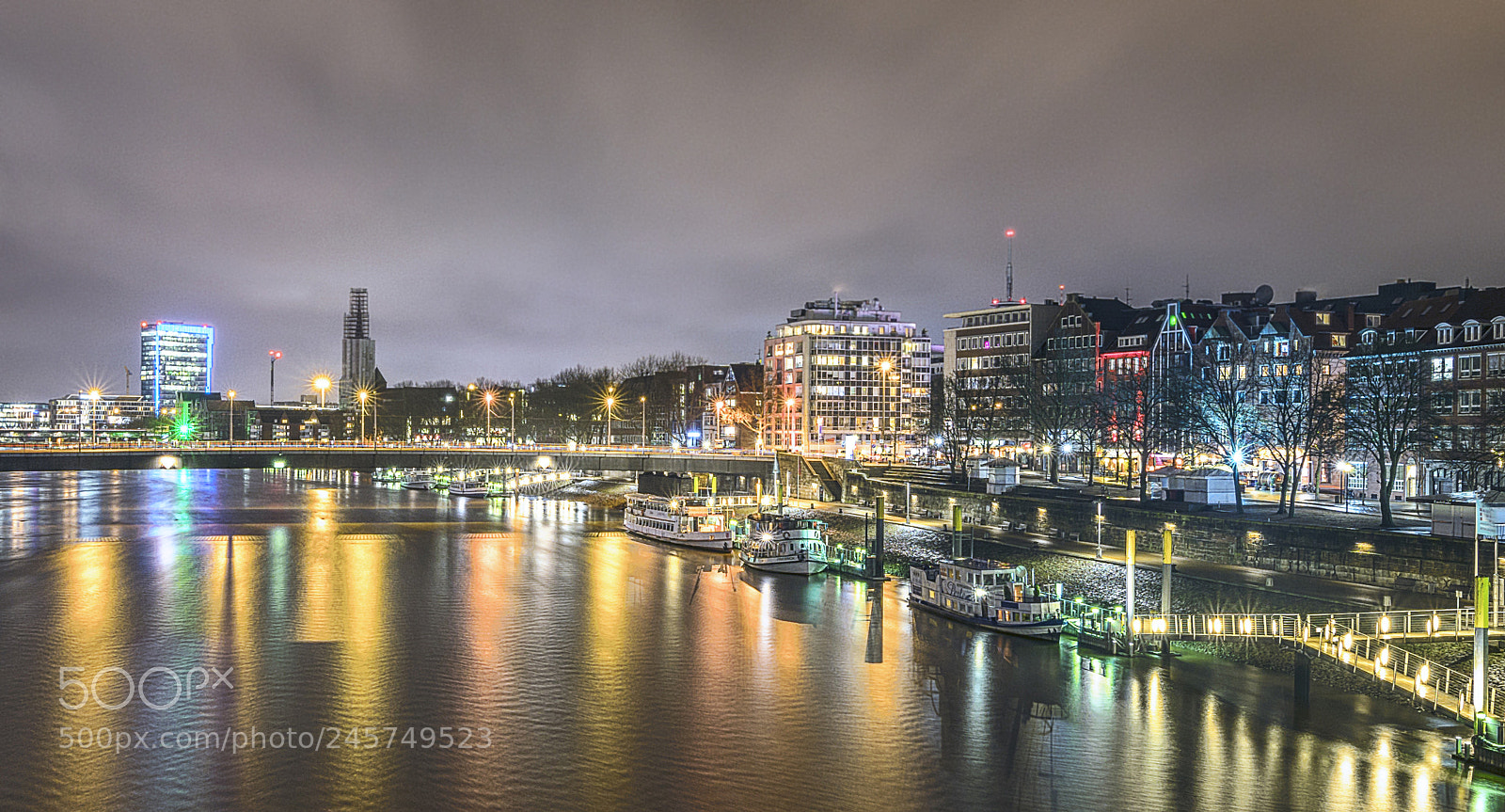 Sony a7R II sample photo. Bremen at night photography