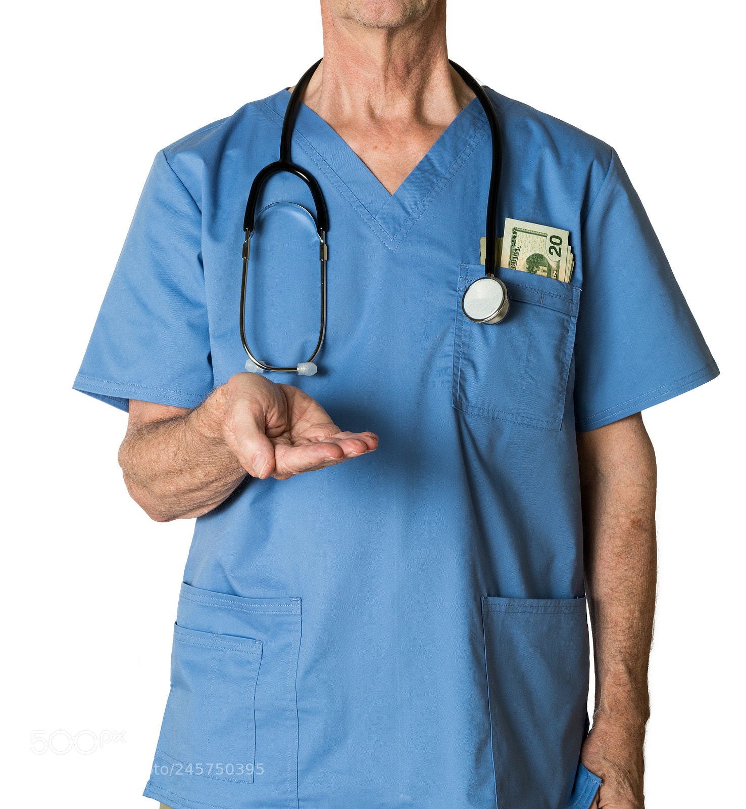 Sony a7R II sample photo. Senior doctor in scrubs photography