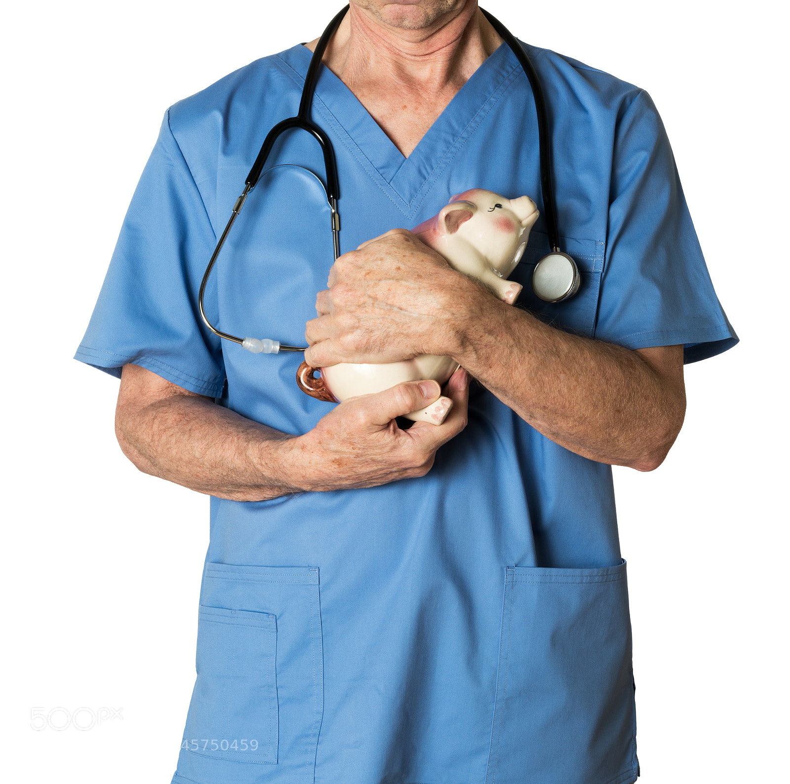 Sony a7R II sample photo. Senior doctor in scrubs photography