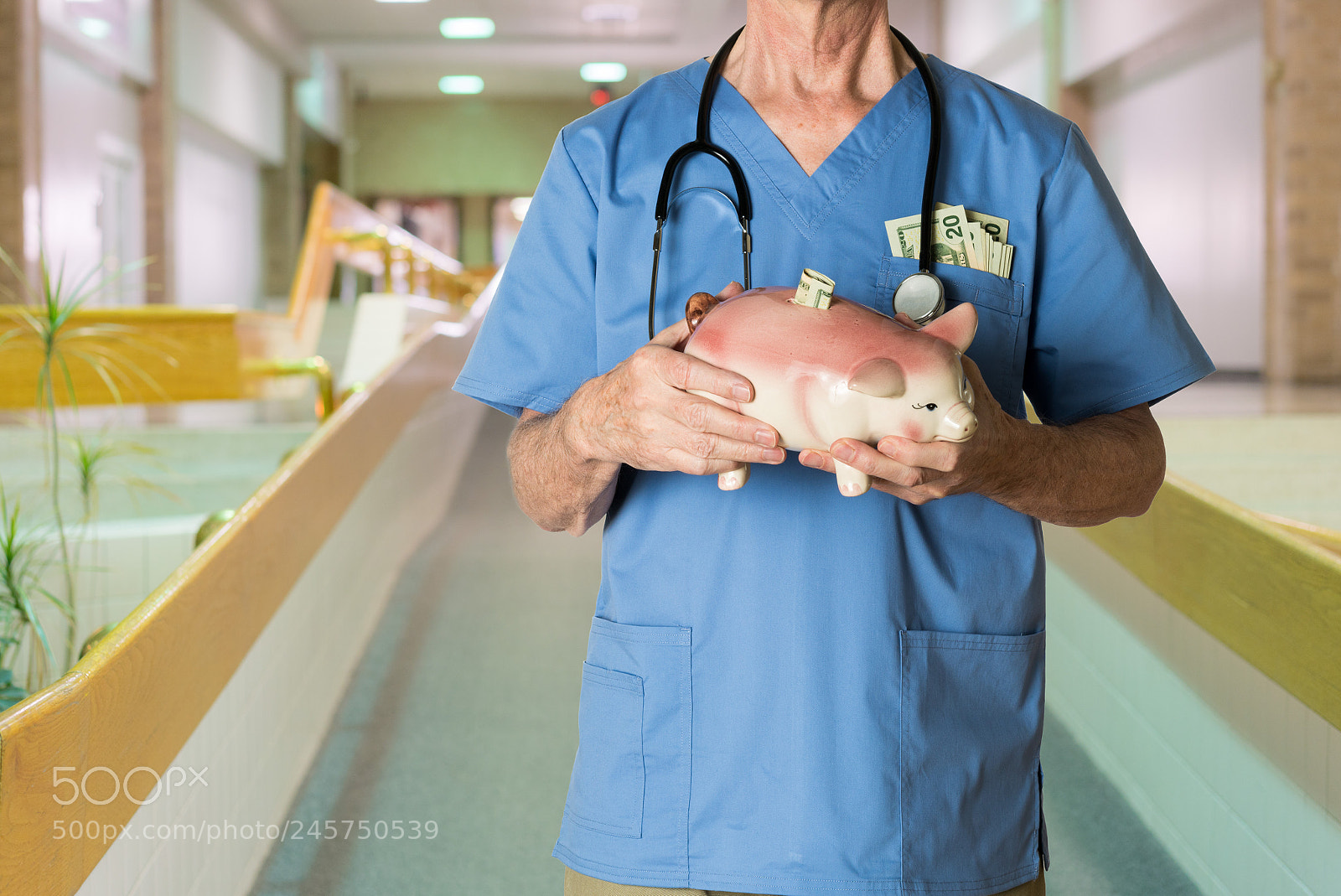 Sony a7R II sample photo. Senior doctor in scrubs photography