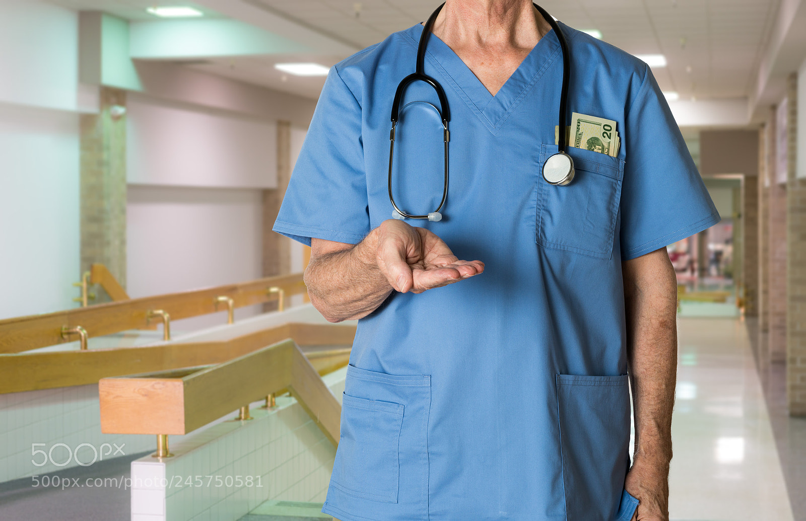 Sony a7R II sample photo. Senior doctor in scrubs photography