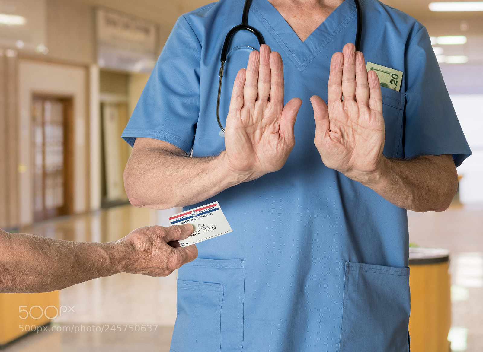 Sony a7R II sample photo. Senior doctor in scrubs photography