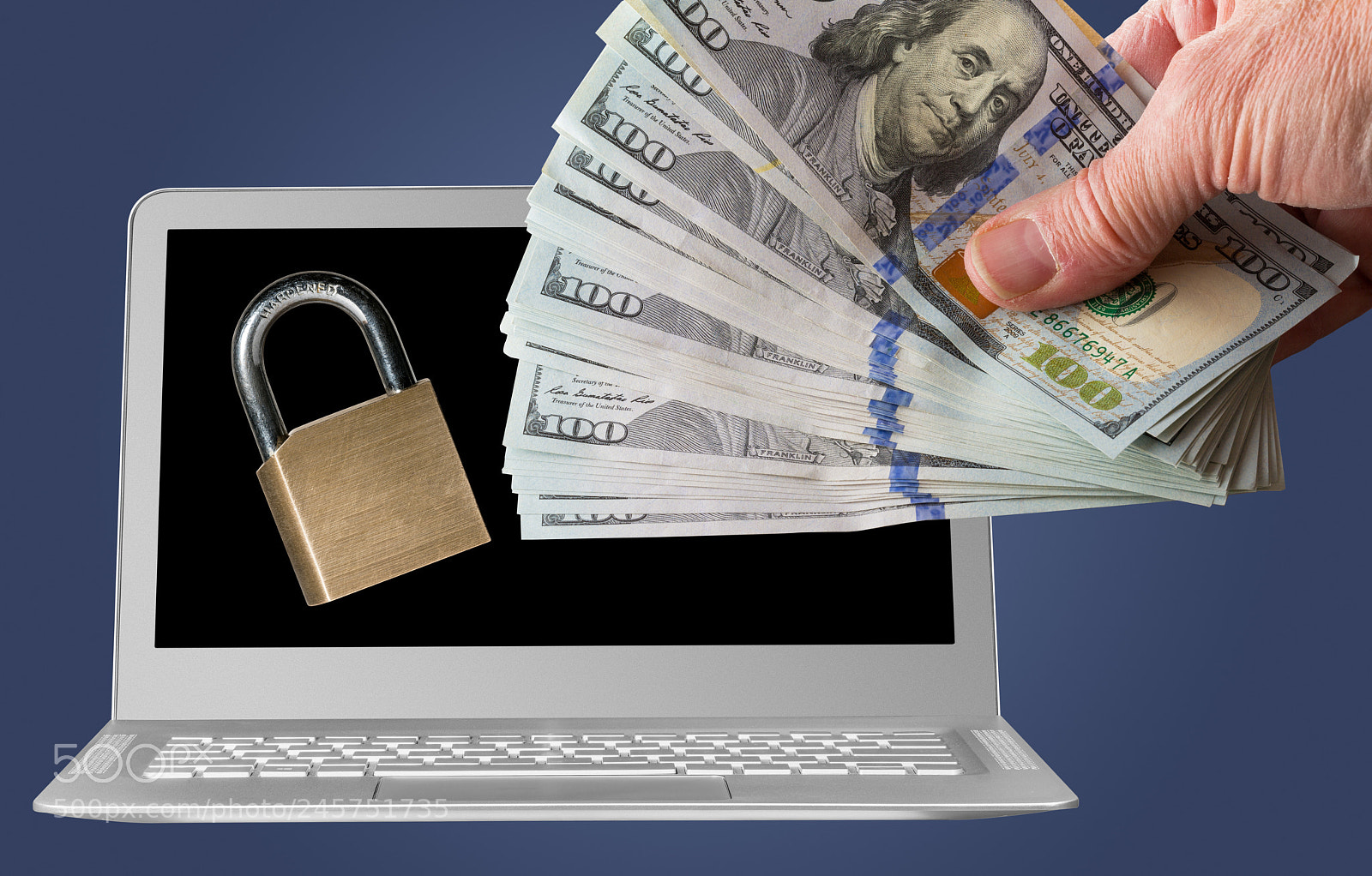 Sony a7R II sample photo. Laptop with ransomware and photography