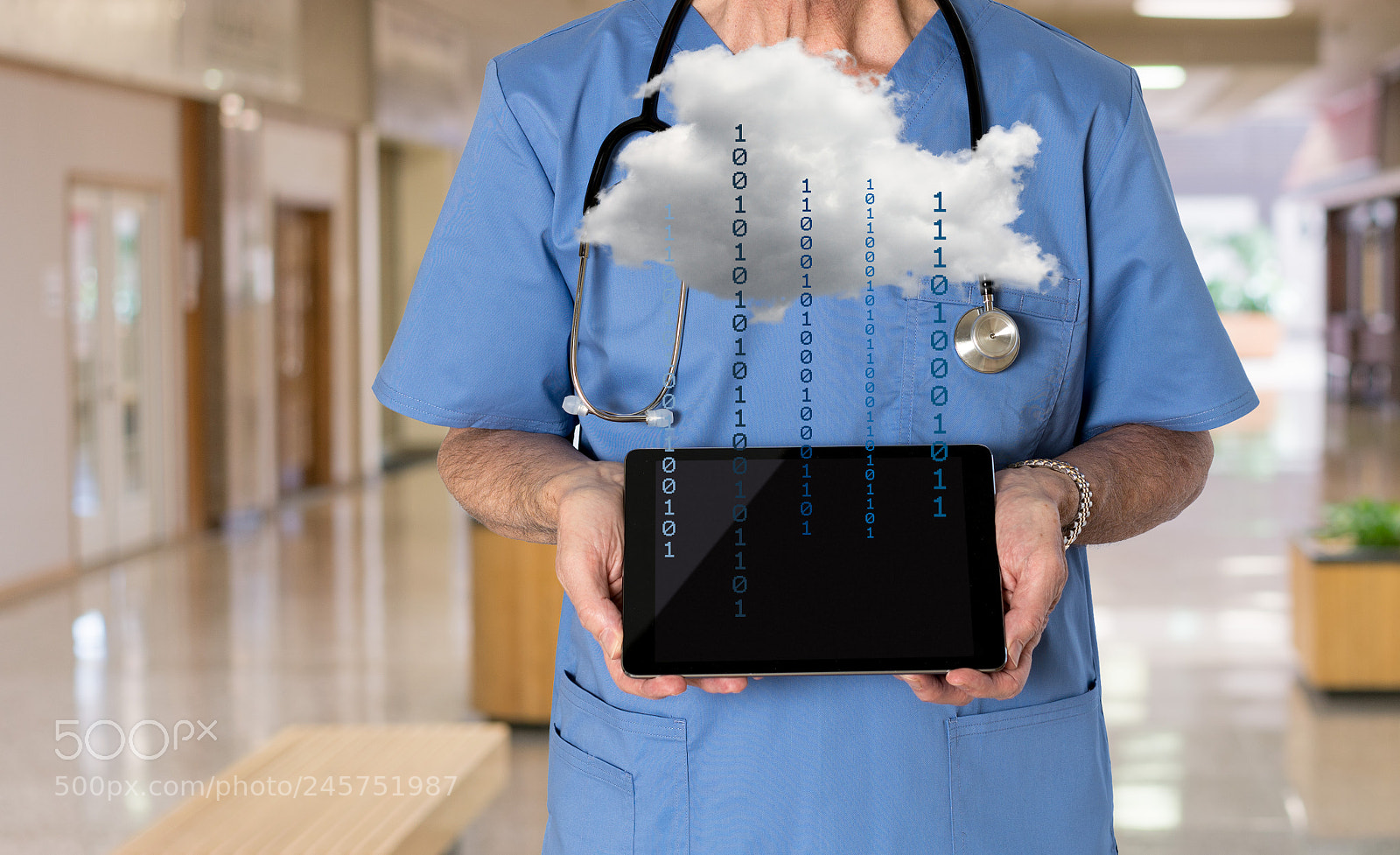 Sony a7R II sample photo. Senior doctor in scrubs photography