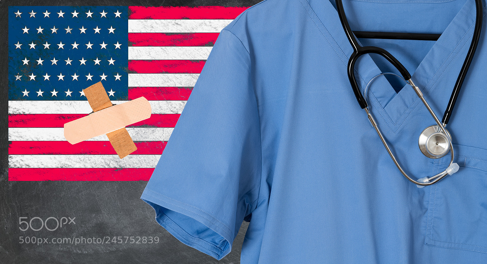 Sony a7R II sample photo. Blue scrubs with usa photography