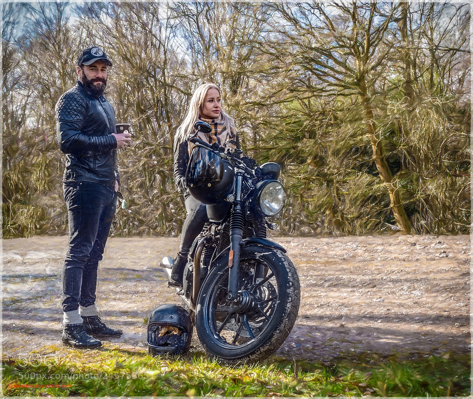 Olympus OM-D E-M1 Mark II sample photo. Bikers in the forest photography