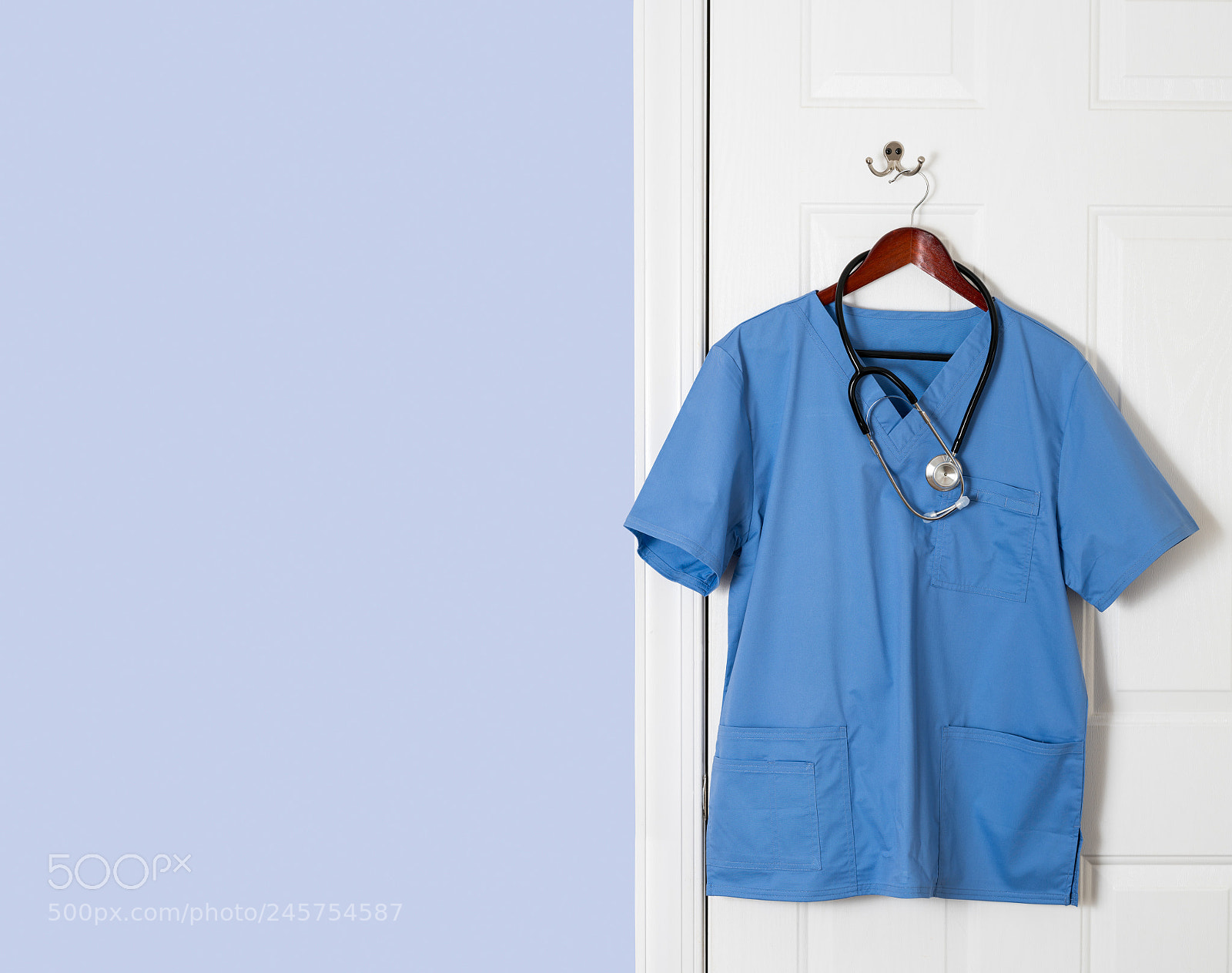Sony a7R II sample photo. Blue scrubs shirt for photography