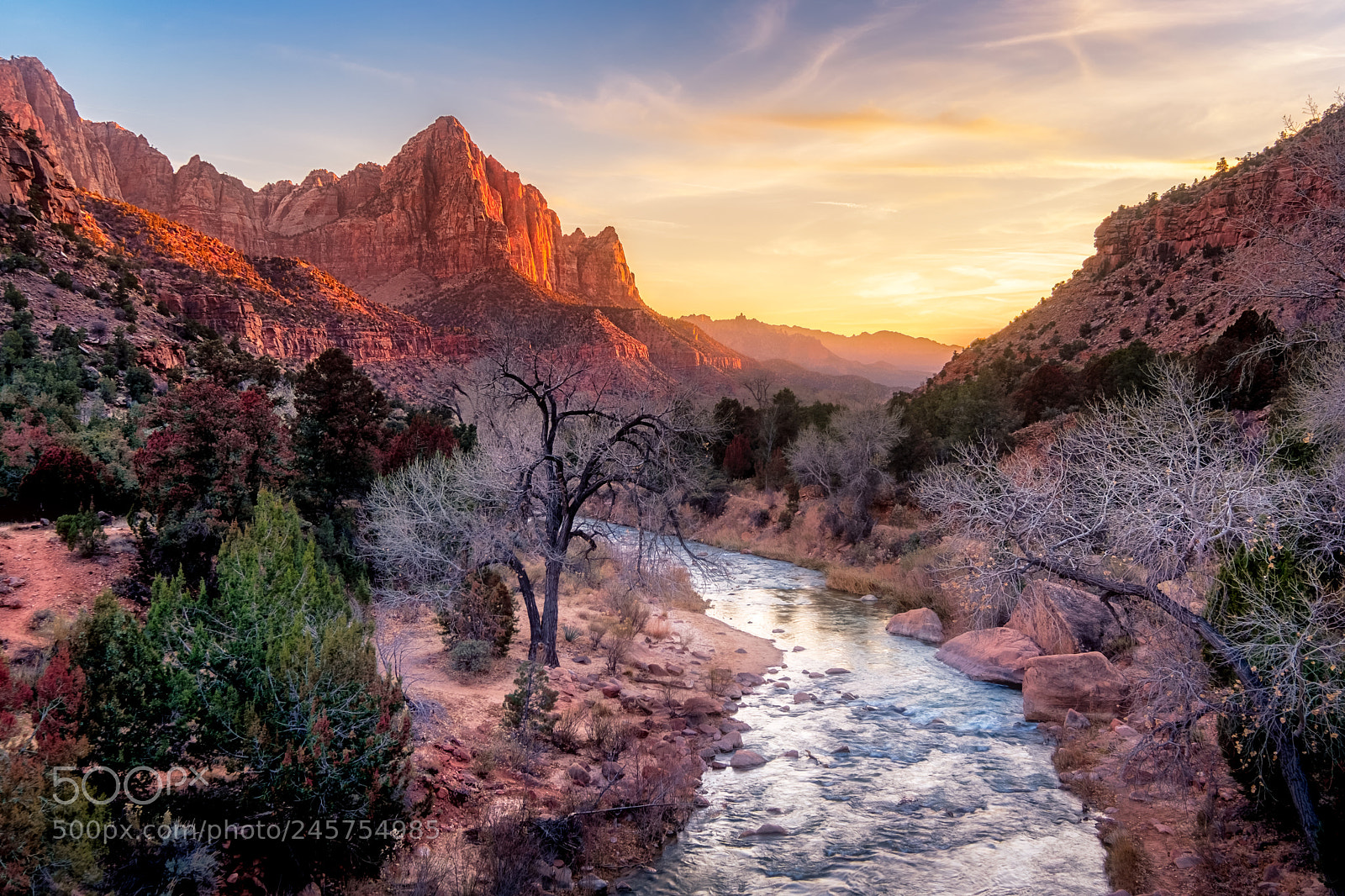 Fujifilm X-T2 sample photo. Zion late autumn sunset photography