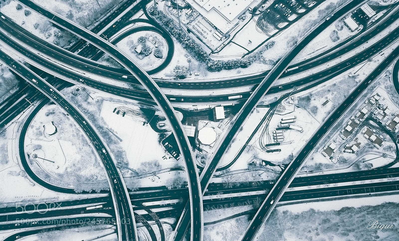 DJI FC220 sample photo. Crossed roads photography