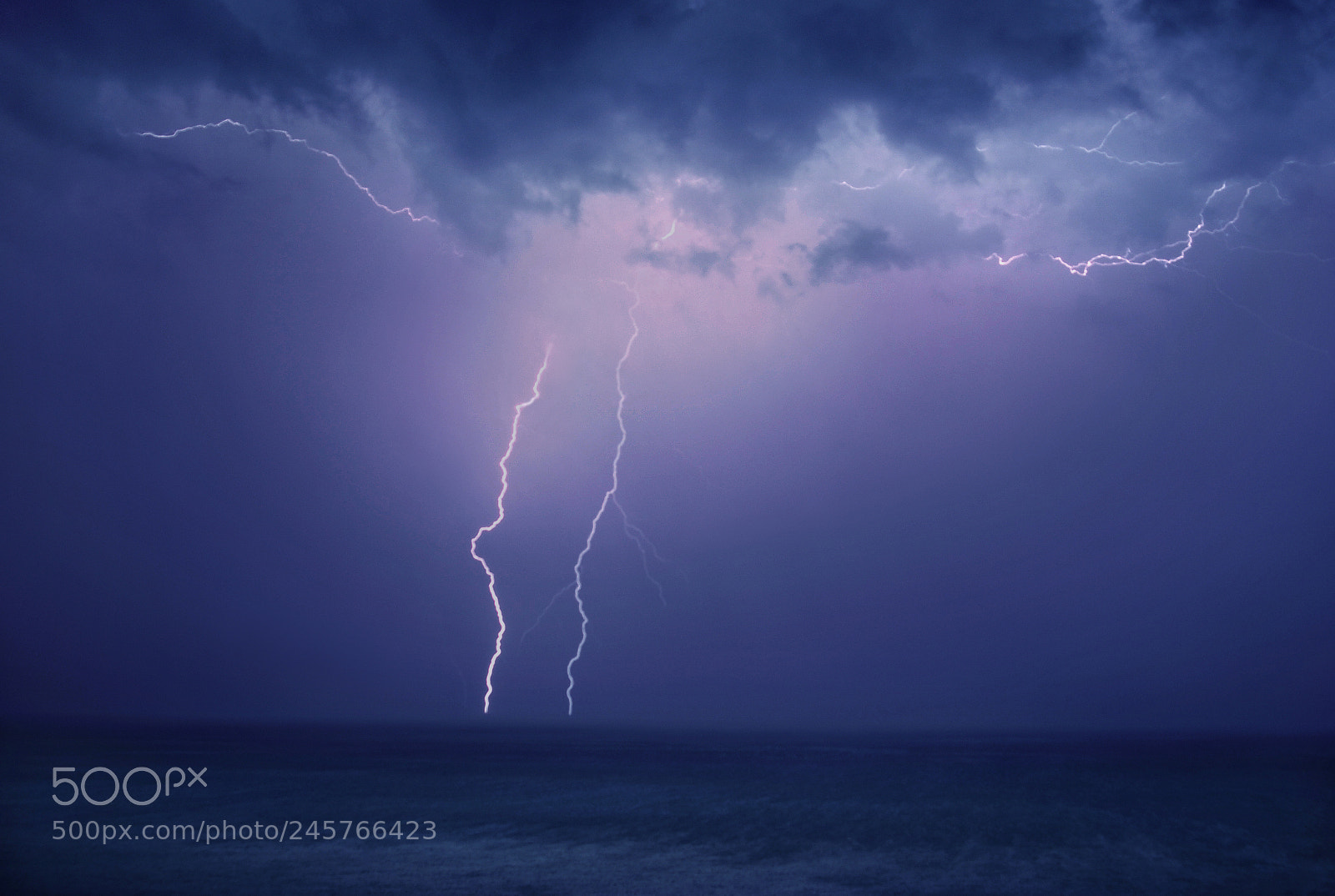 Nikon D80 sample photo. Lightnings over the sea photography