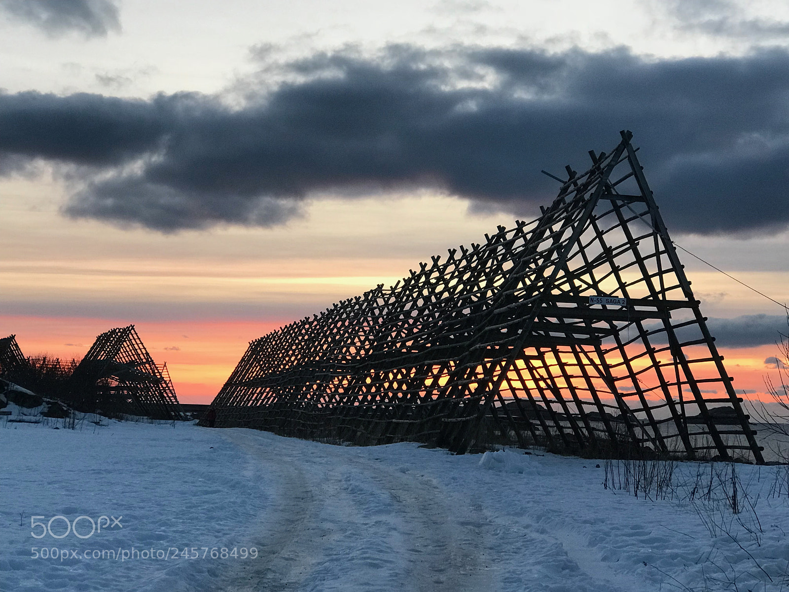 Apple iPhone 7 Plus sample photo. Stockfish drying racks photography