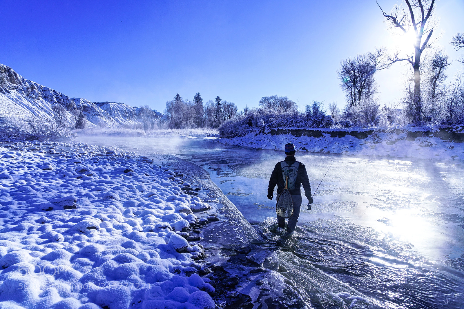 Sony a7R III sample photo. Winter fly fishing in photography