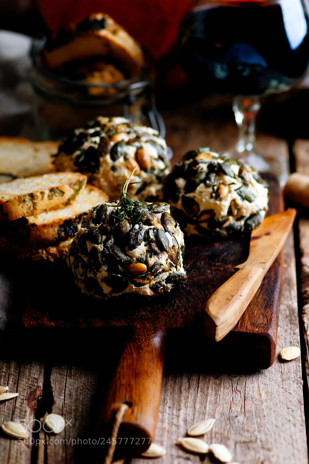 Nikon D3100 sample photo. Pumpkin herb cheese ball.selective photography