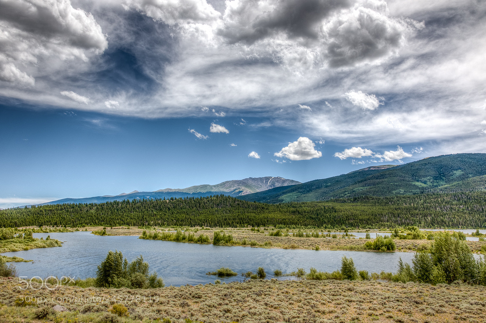 Canon EOS 7D Mark II sample photo. Twin lakes with mountains photography