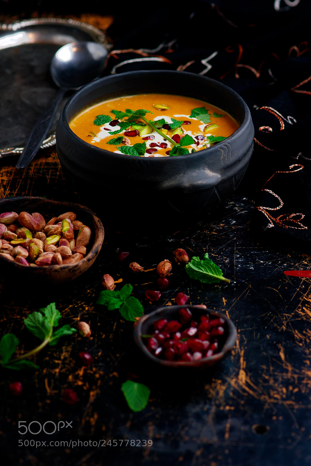 Nikon D3100 sample photo. Moroccan roasted pumpkin soup photography