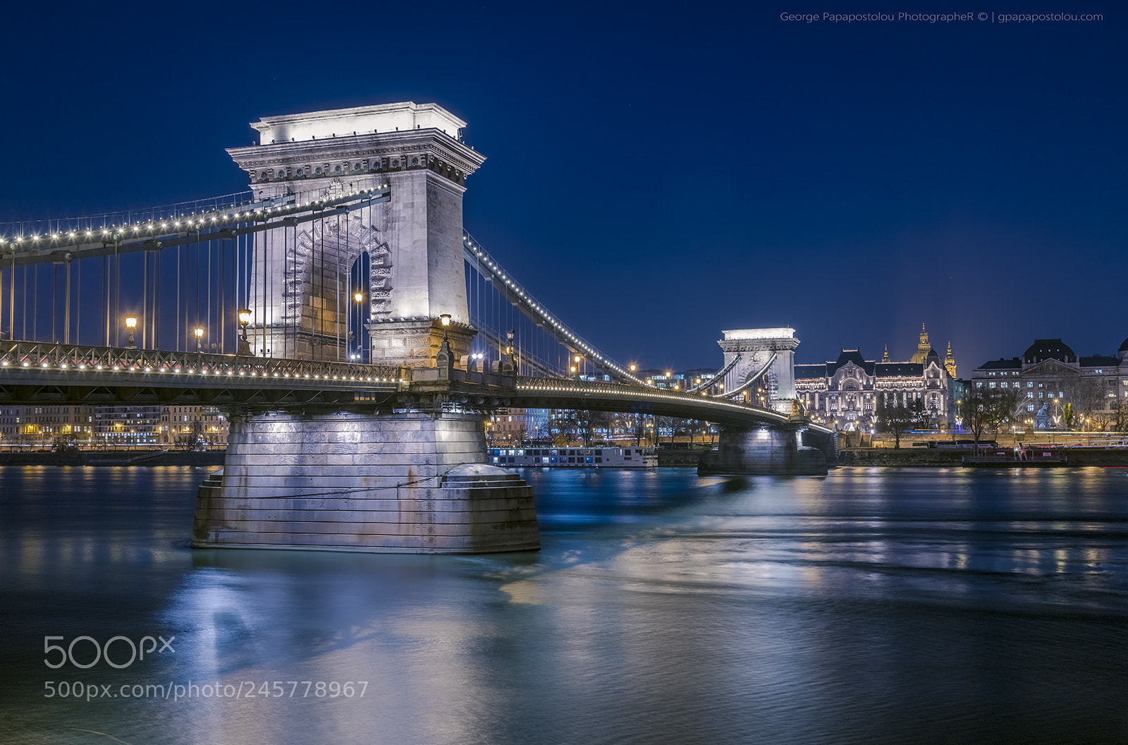 Nikon D850 sample photo. Chain bridge budapest photography