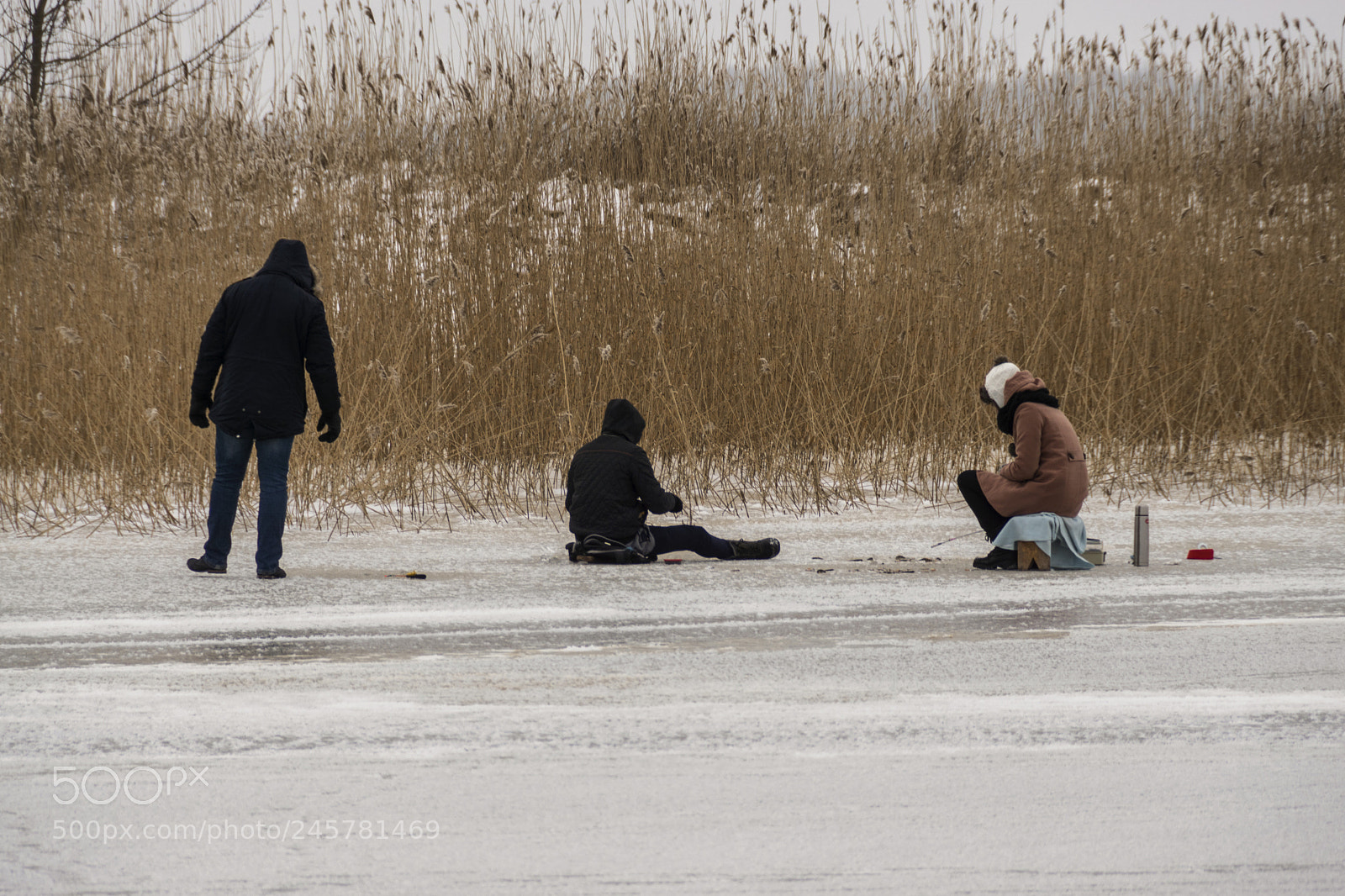 Sony ILCA-77M2 sample photo. Ice fishing family photography